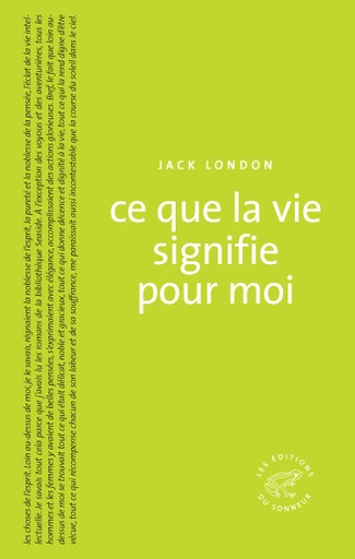 CE QUE LA VIE SIGNIFIE POUR MOI